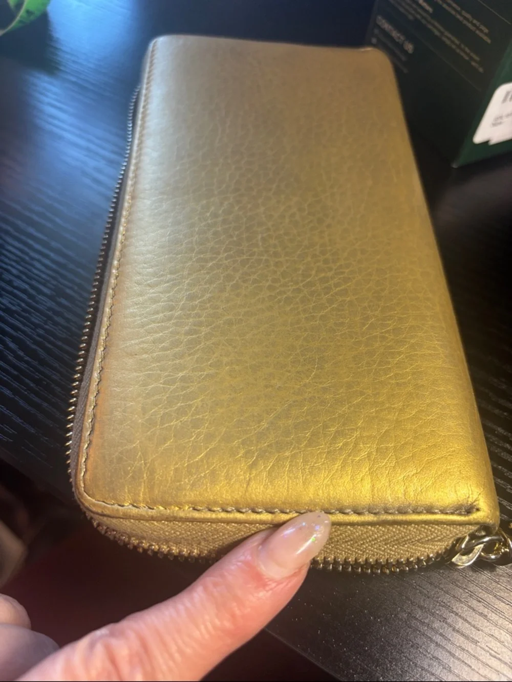 Gucci Gold Leather Zip-Around Wallet with Tassel - Picture 12 of 17